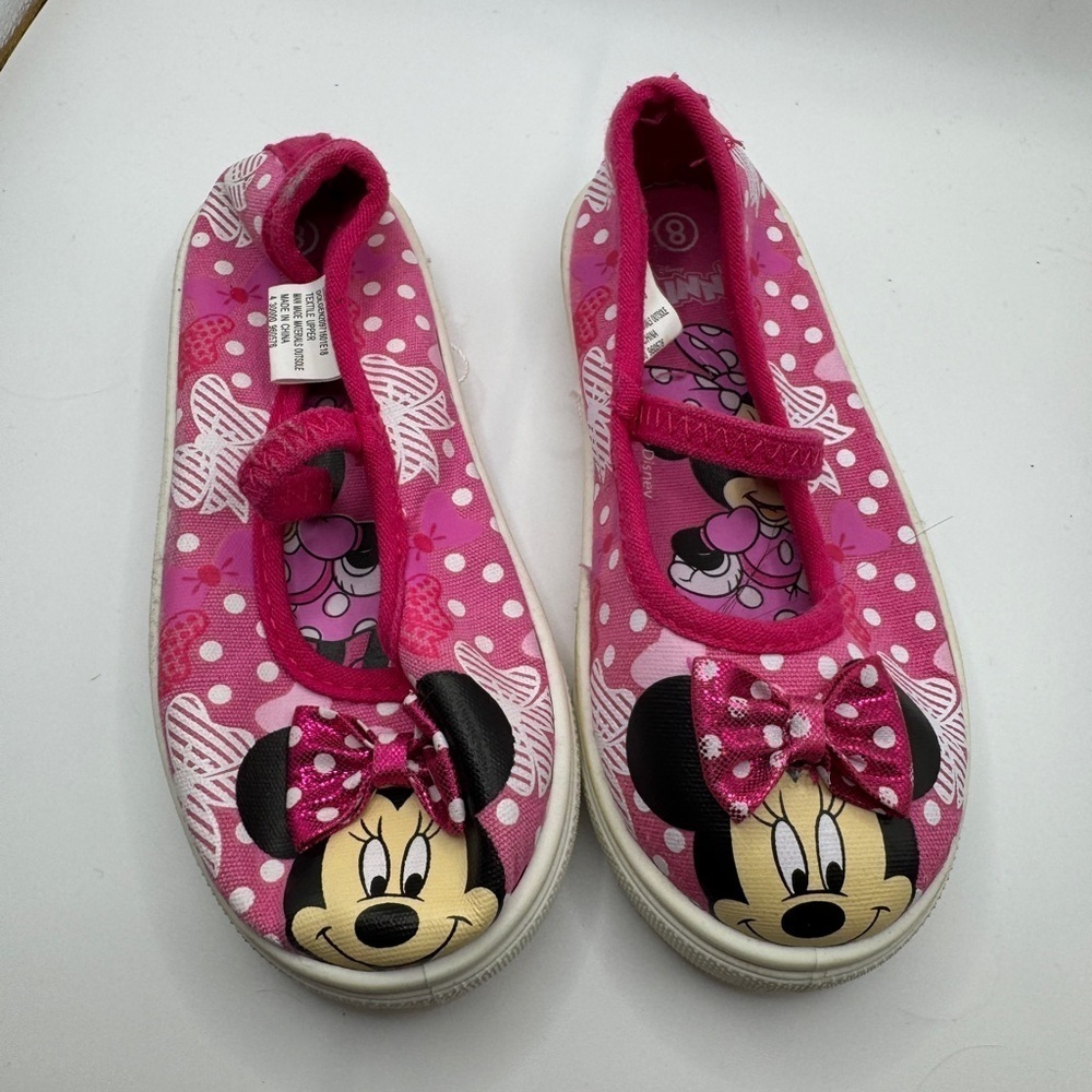 Disney Minnie Mouse 8M Toddler Girls Pink Flat Shoes Sneakers